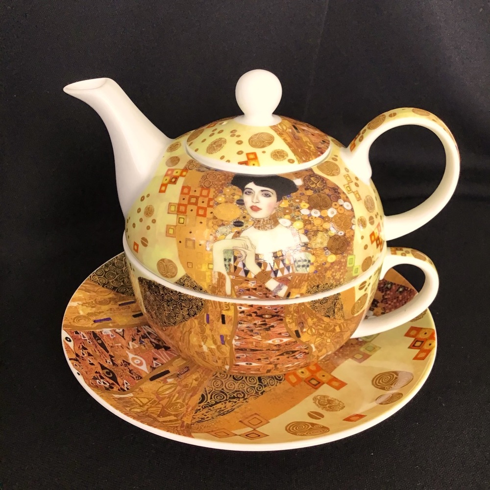 Porcelain “Tea for One” 4 pc set Gustav Klimt